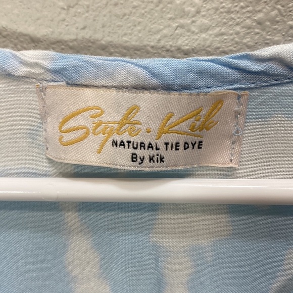 Style Kik natural tie‎ dye swim coverup light top - Picture 3 of 9